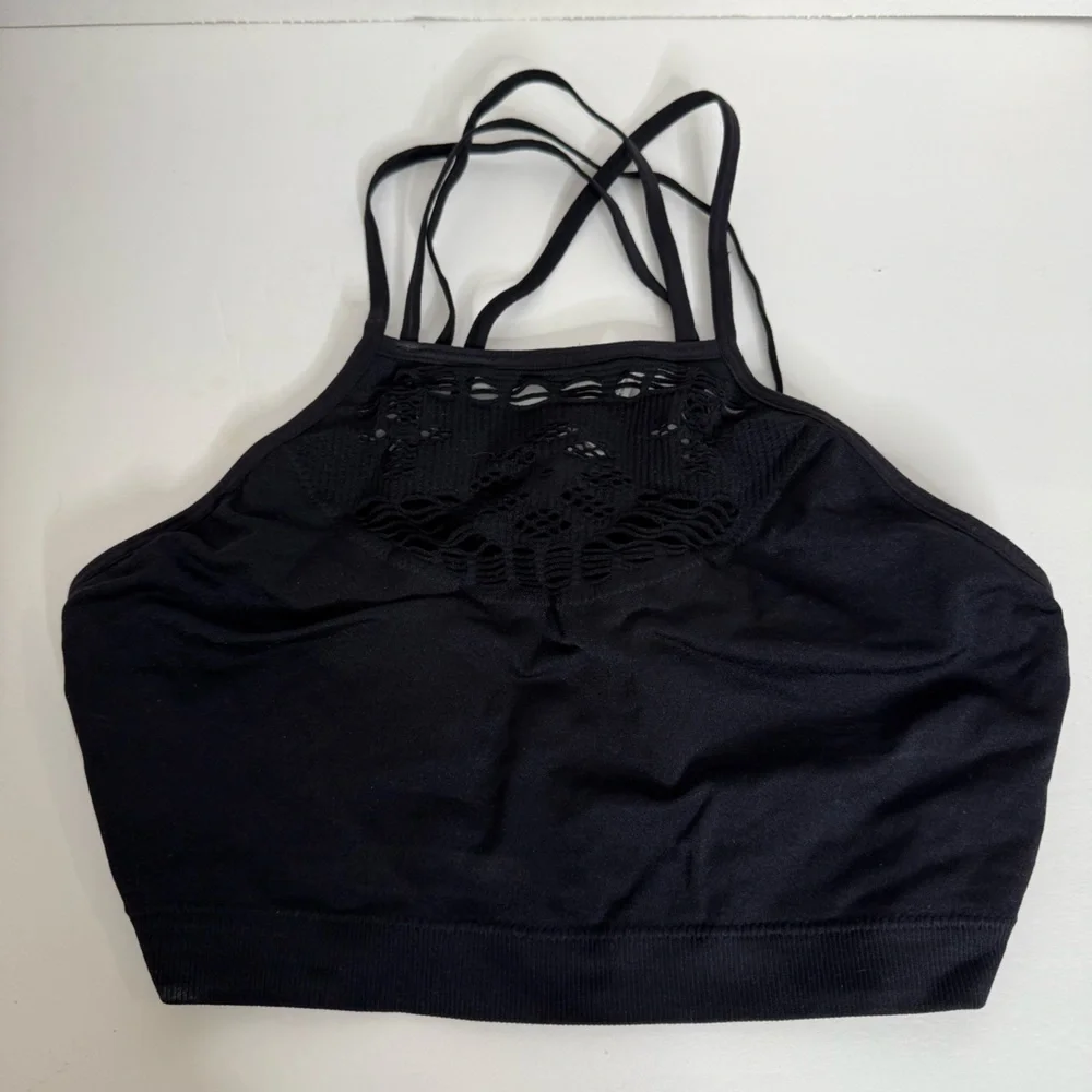 Maidenform Black Lace Detail Top Size Large